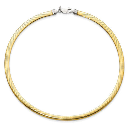 18 Zoll Sterlingsilber Glanz Gold-plate Wendbar 5.75mm Cubetto Halskette