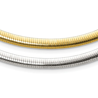 18 Zoll Sterlingsilber Glanz Gold-plate Wendbar 5.75mm Cubetto Halskette