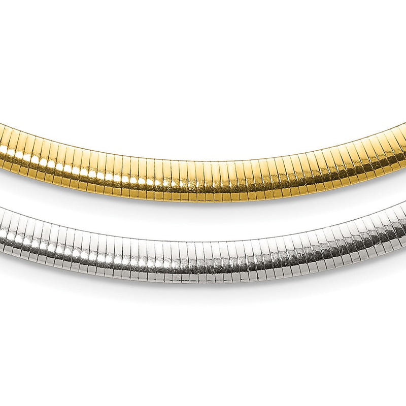 18 Zoll Sterlingsilber Glanz Gold-plate Wendbar 5.75mm Cubetto Halskette