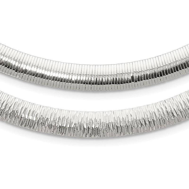 Sterlingsilber 8mm Poliert Cubetto/diamantiert Wendbar Halskette