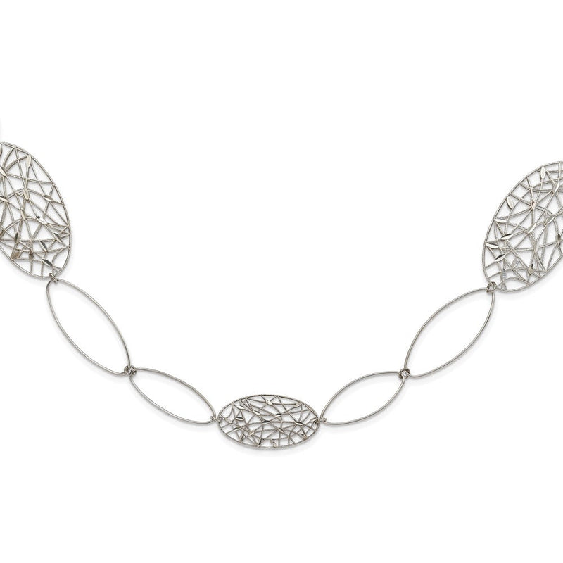 Sterlingsilber Fantasie Oval Glieder Halskette