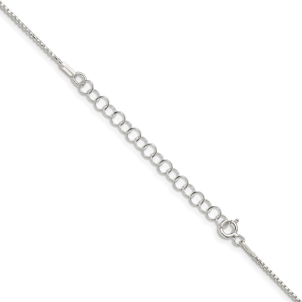 Sterlingsilber 1.1mm Diamantiert Rund Venezianer Kette mit 2 Zoll Verlängerung. Halskette