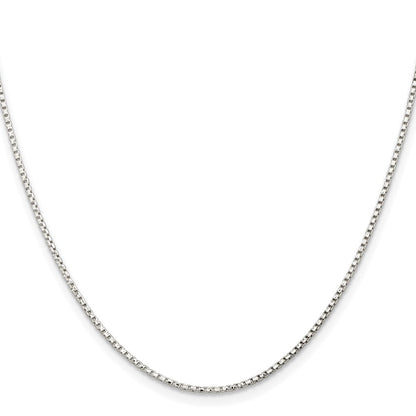 Sterlingsilber 1.3mm Diamantiert Rund Venezianer Kette mit 2 Zoll Verlängerung. Halskette