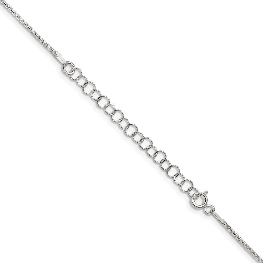 Sterlingsilber 1.3mm Diamantiert Rund Venezianer Kette mit 2 Zoll Verlängerung. Halskette