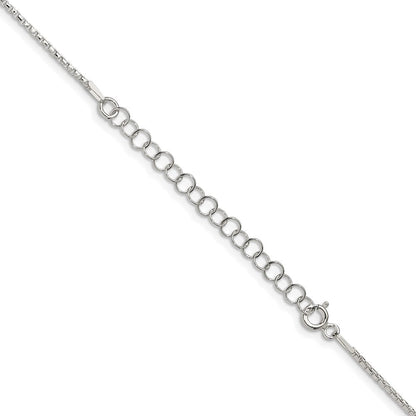 Sterlingsilber 1.3mm Diamantiert Rund Venezianer Kette mit 2 Zoll Verlängerung. Halskette