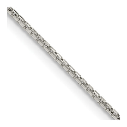 Sterlingsilber 1.3mm Diamantiert Rund Venezianer Kette mit 2 Zoll Verlängerung. Halskette