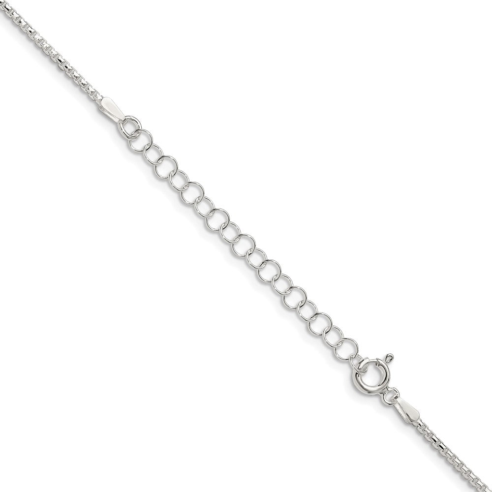 Sterlingsilber 1.5mm Diamantiert Rund Venezianer Kette mit 2 Zoll Verlängerung. Halskette