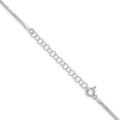 Sterlingsilber 1.5mm Diamantiert Rund Venezianer Kette mit 2 Zoll Verlängerung. Halskette