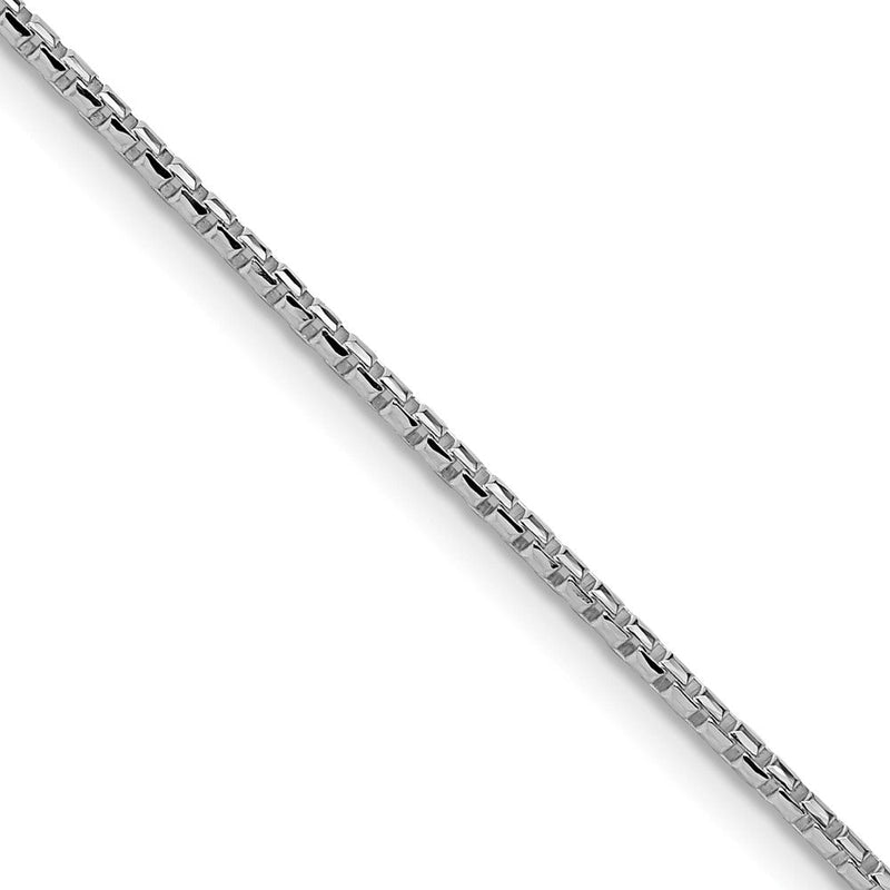 Sterlingsilber Rhodiniert 1.5mm Diamantiert Rund Venezianer Kette mit 2 Zoll Verlängerung.