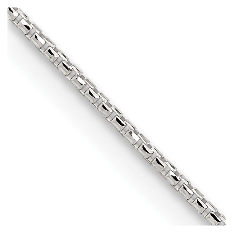 Sterlingsilber 1.5mm Diamantiert Rund Venezianer Kette mit 2 Zoll Verlängerung. Halskette