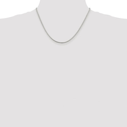 Sterlingsilber Rhodiniert 2mm Diamantiert Rund Venezianer Kette