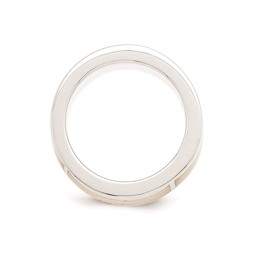 Sterlingsilber Ss Weiß Eis.01ct Diamant und Perlmutt Ring