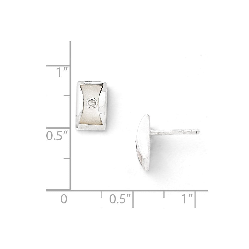 Ohrringe aus Sterlingsilber mit 0,02 ct. Diamant und Perlmutt
