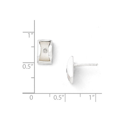 Ohrringe aus Sterlingsilber mit 0,02 ct. Diamant und Perlmutt