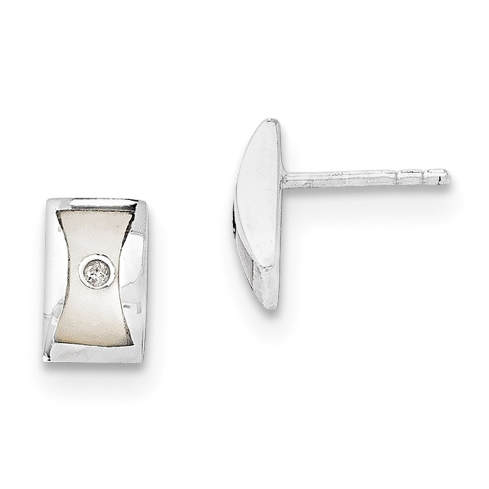 Ohrringe aus Sterlingsilber mit 0,02 ct. Diamant und Perlmutt