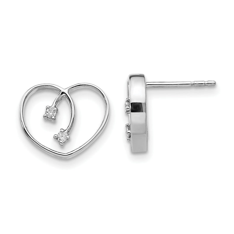 White Ice Diamant-Herz-Ohrstecker aus rhodiniertem Sterlingsilber