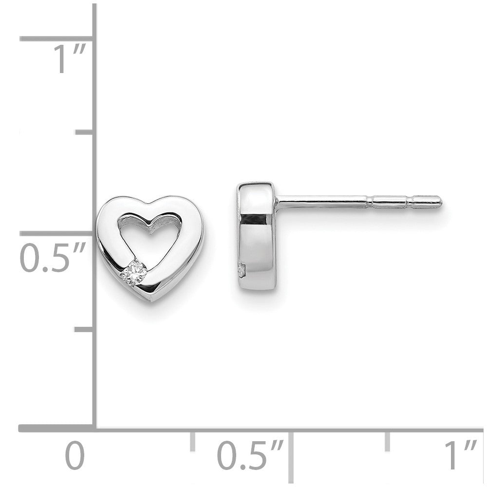 White Ice Ohrstecker offenes Herz mit Diamant, rhodiniertes Sterlingsilber