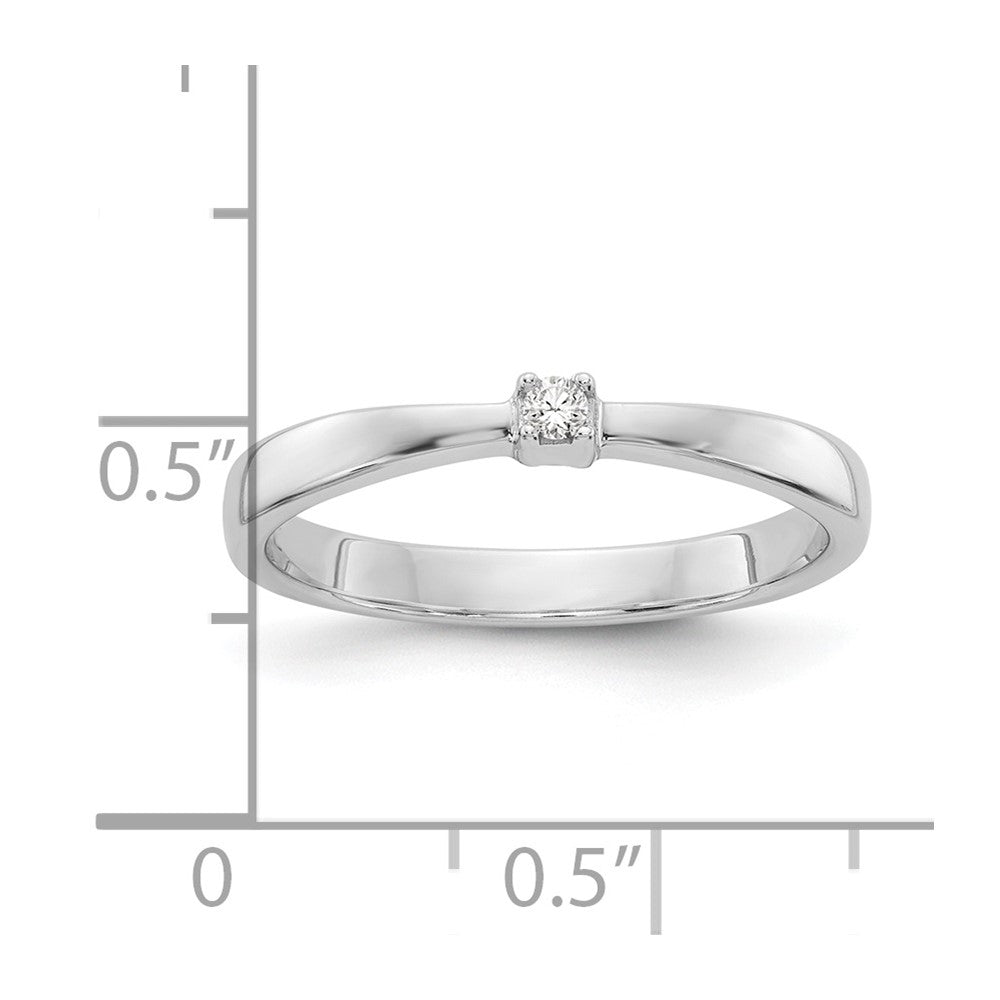 Sterlingsilber Weiß Eis Rhodiniert Diamant Ring