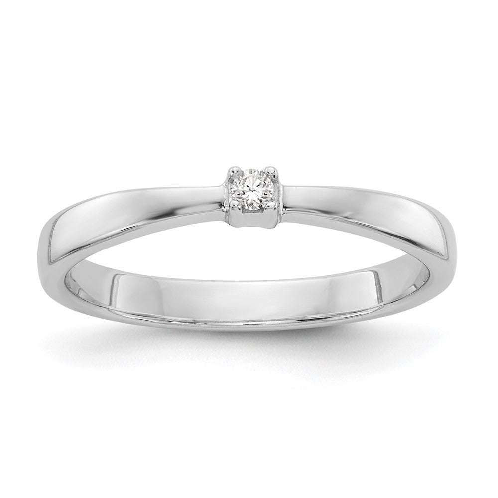 Sterlingsilber Weiß Eis Rhodiniert Diamant Ring