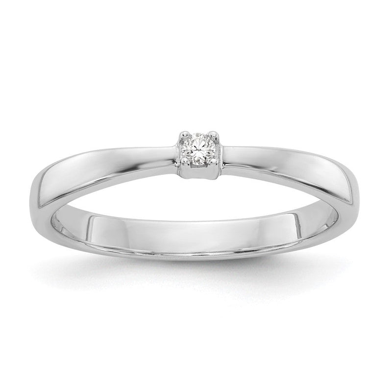Sterlingsilber Weiß Eis Rhodiniert Diamant Ring