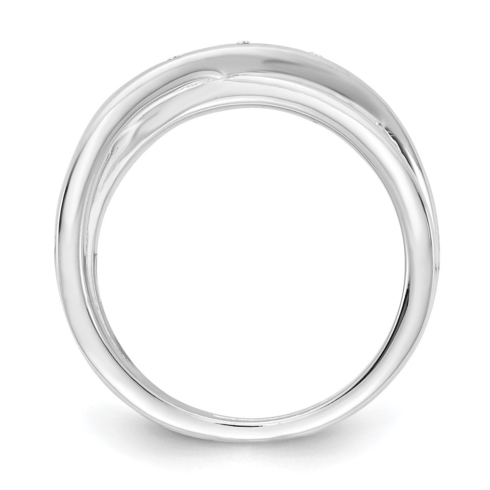 Sterlingsilber Weiß Eis Rhodiniert Diamant X Ring