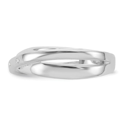 Sterlingsilber Weiß Eis Rhodiniert Diamant X Ring