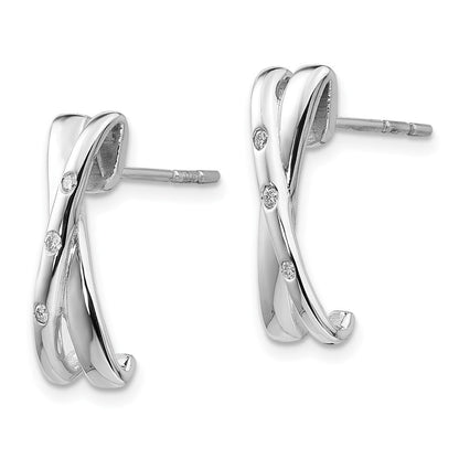 White Ice rhodinierte Diamant-Ohrstecker aus Sterlingsilber