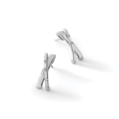White Ice rhodinierte Diamant-Ohrstecker aus Sterlingsilber