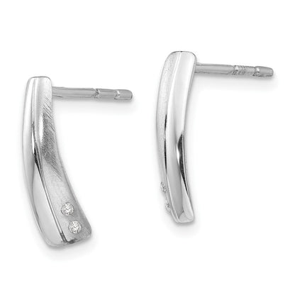 Rhodinierte Diamant-Ohrhänger aus Sterlingsilber mit satiniertem und poliertem Finish, White Ice