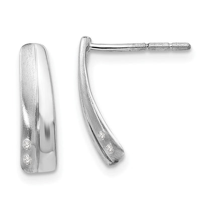 Rhodinierte Diamant-Ohrhänger aus Sterlingsilber mit satiniertem und poliertem Finish, White Ice