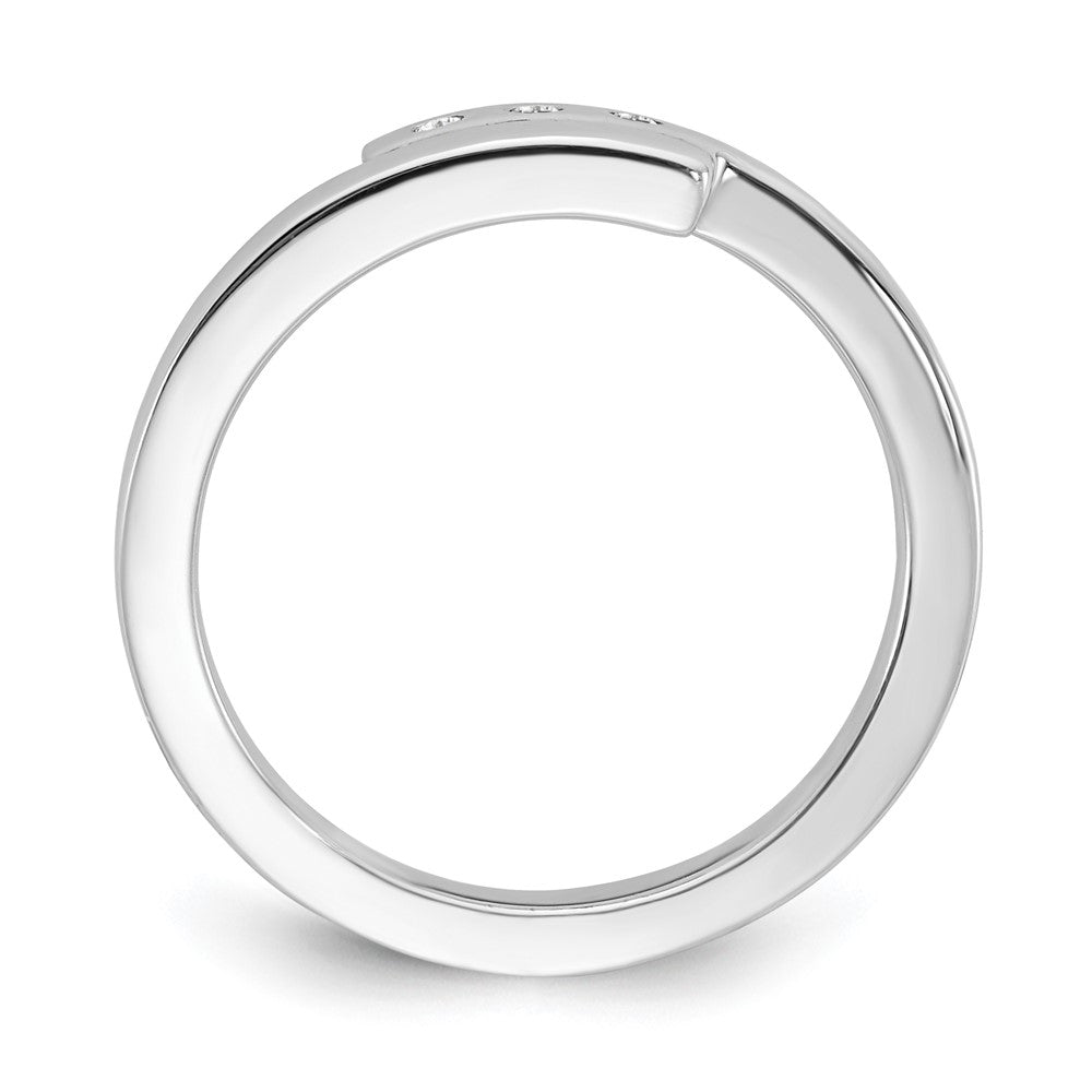Sterlingsilber Weiß Eis Rhodiniert Diamant Ring