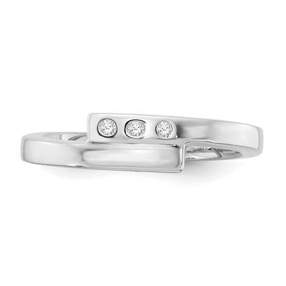 Sterlingsilber Weiß Eis Rhodiniert Diamant Ring