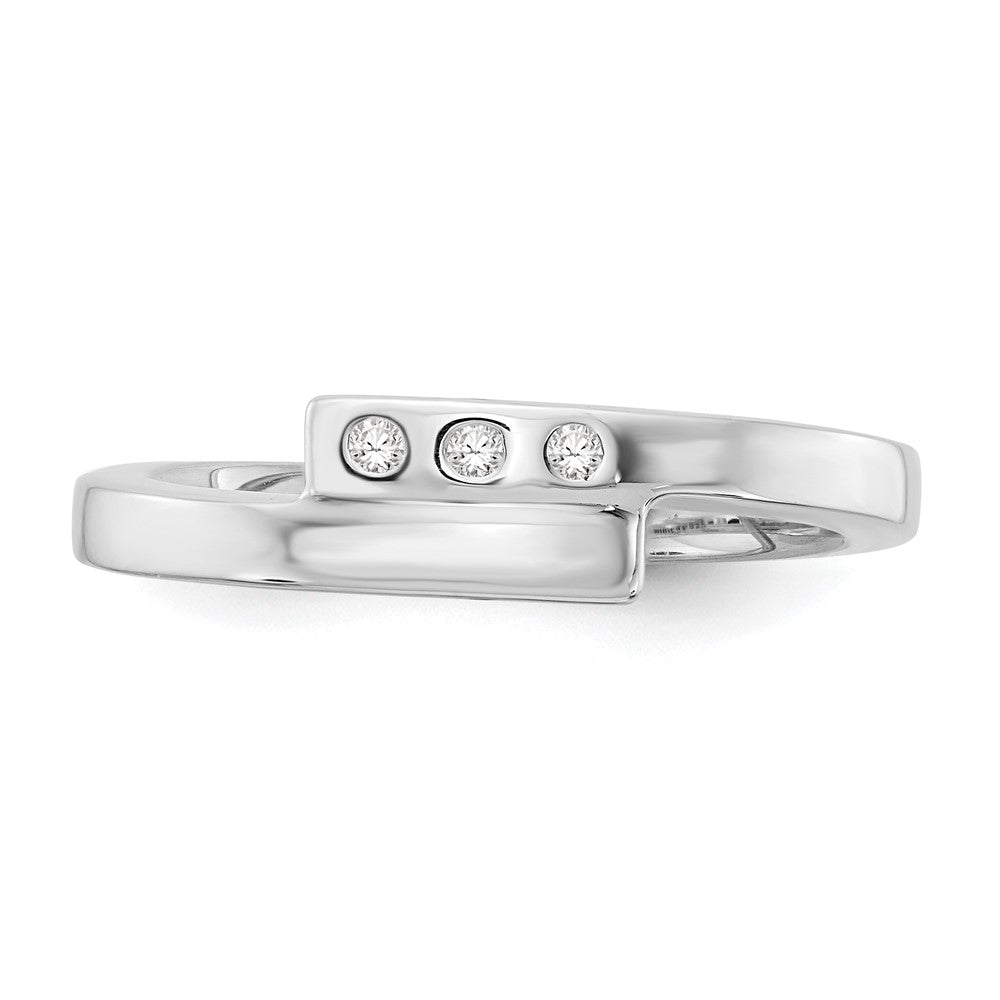 Sterlingsilber Weiß Eis Rhodiniert Diamant Ring