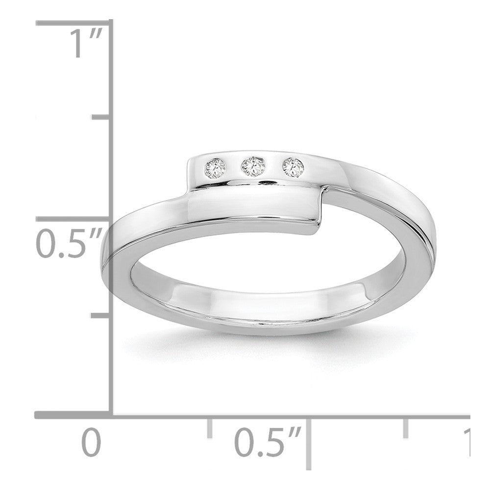 Sterlingsilber Weiß Eis Rhodiniert Diamant Ring