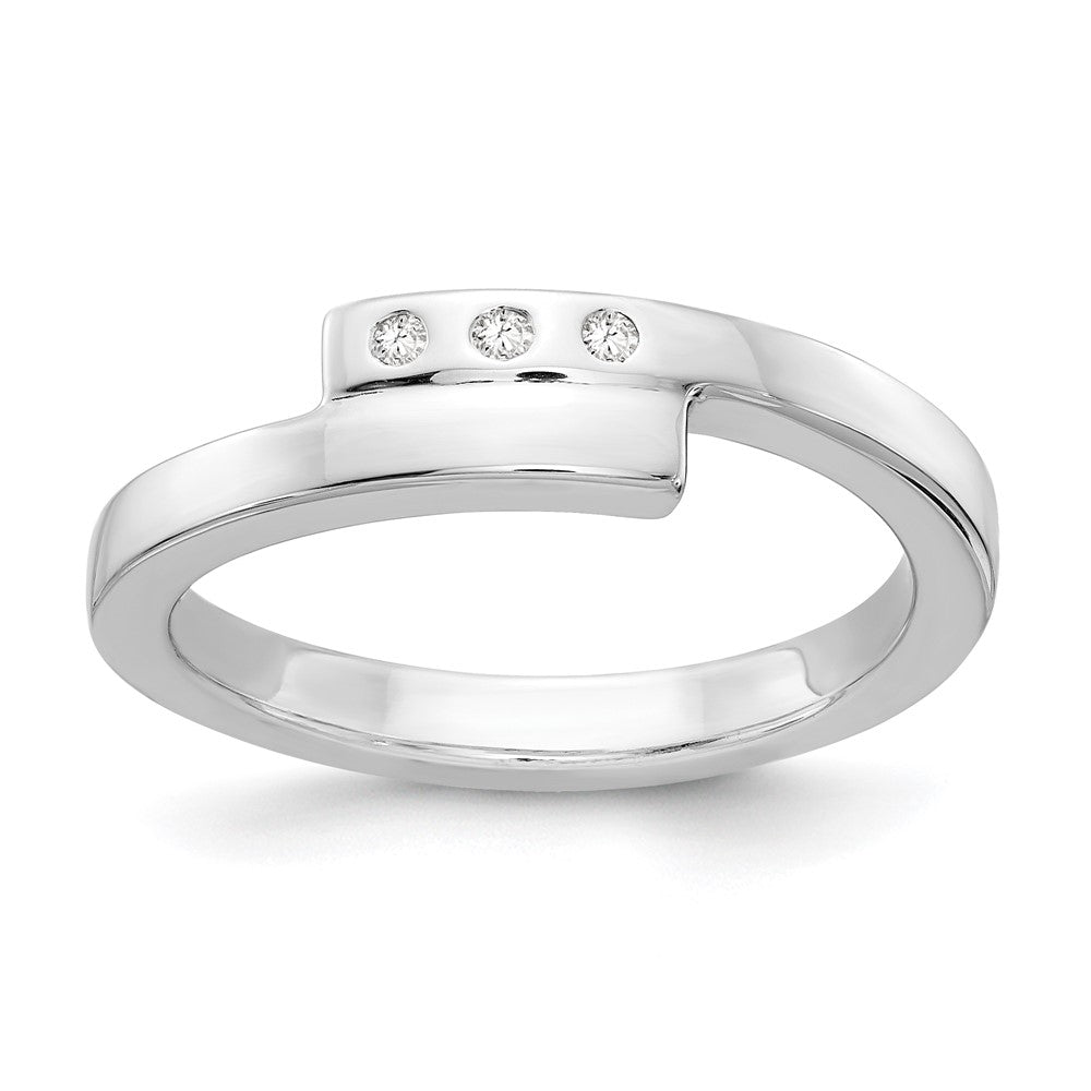 Sterlingsilber Weiß Eis Rhodiniert Diamant Ring