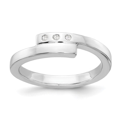 Sterlingsilber Weiß Eis Rhodiniert Diamant Ring