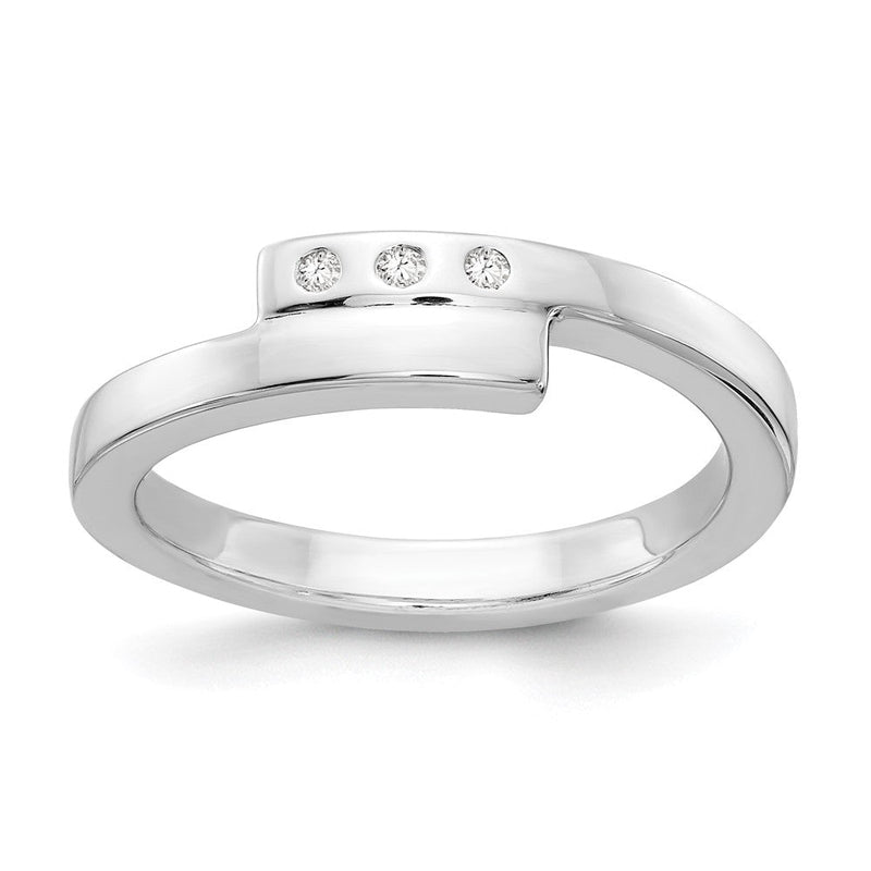 Sterlingsilber Weiß Eis Rhodiniert Diamant Ring