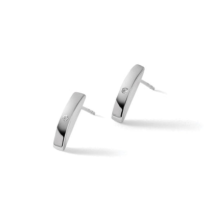 Rhodinierte Sterlingsilber-Ohrstecker "White Ice" mit Diamanten