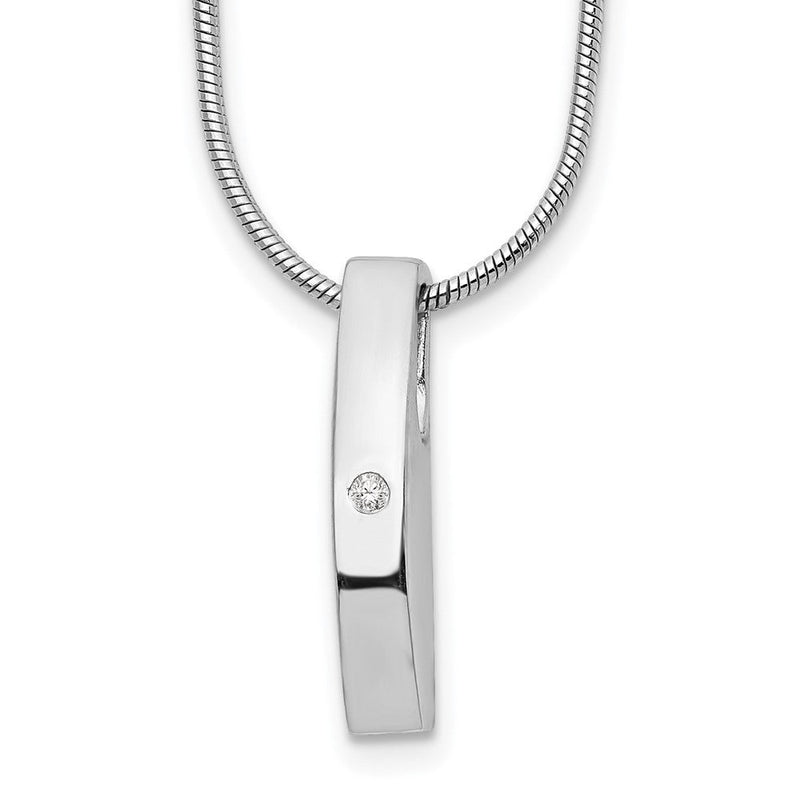 Sterlingsilber Weiß Eis Rhodiniert 18 Zoll Diamant Halskette mit 2 Verlängerung