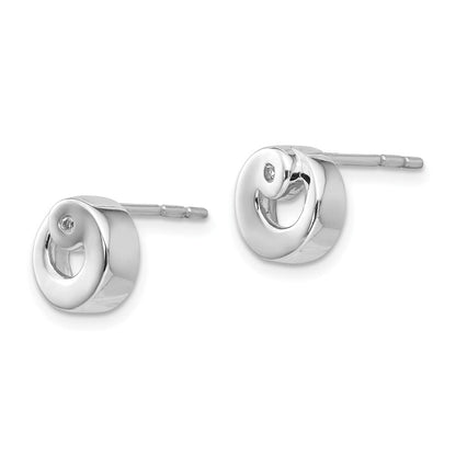 Weiße Ice Sterlingsilber Diamant-Ohrstecker, rhodiniert