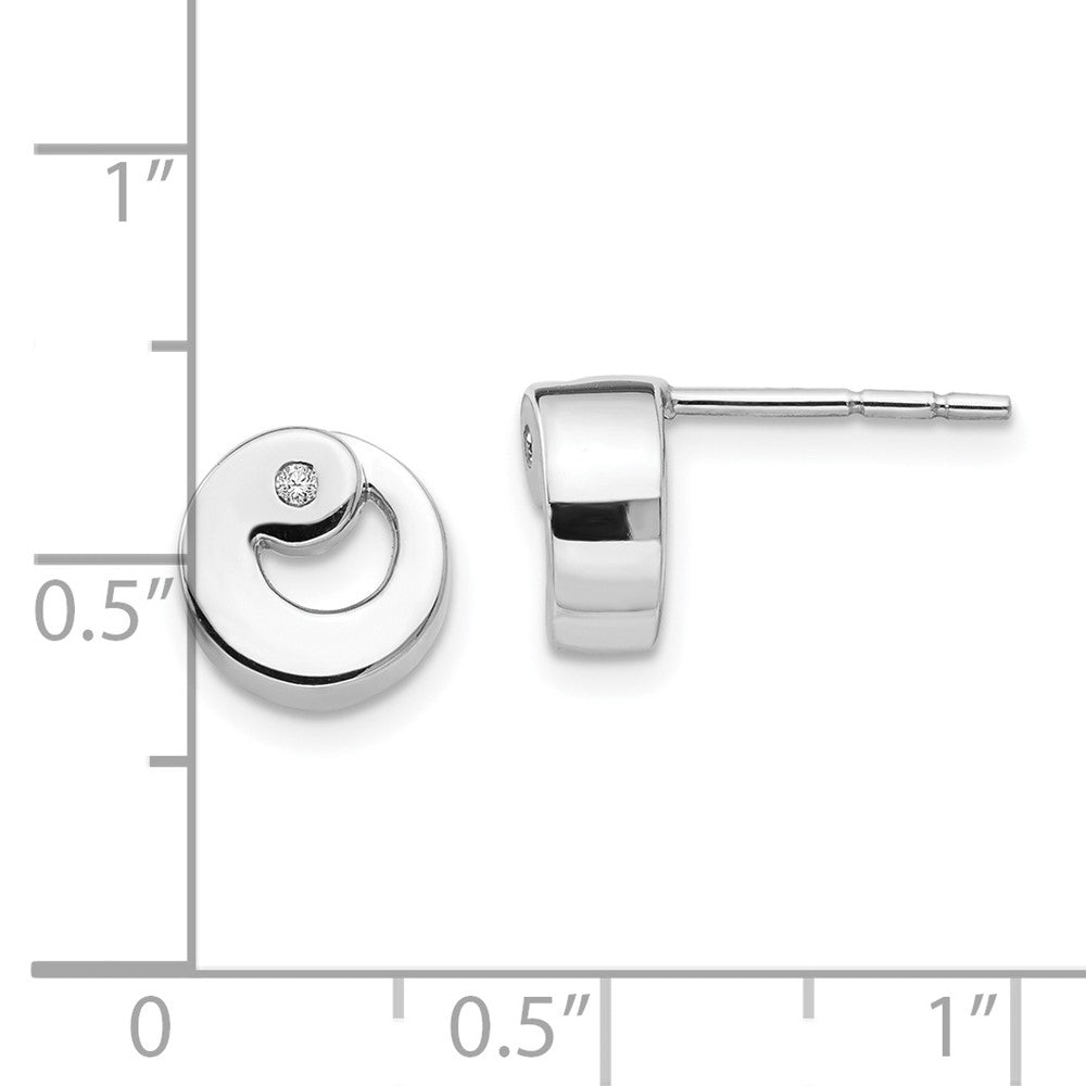 Weiße Ice Sterlingsilber Diamant-Ohrstecker, rhodiniert
