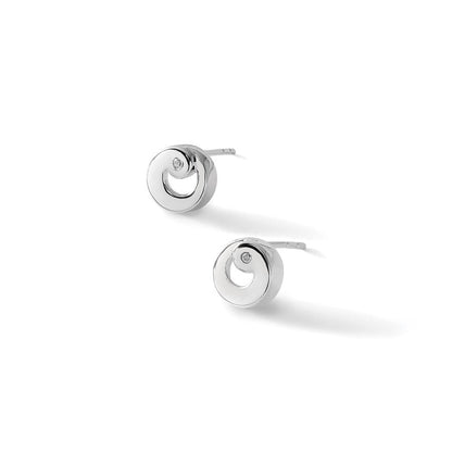 Weiße Ice Sterlingsilber Diamant-Ohrstecker, rhodiniert