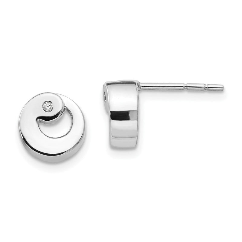 Weiße Ice Sterlingsilber Diamant-Ohrstecker, rhodiniert