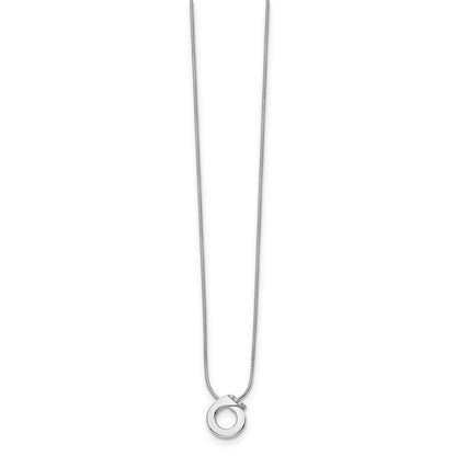 Sterlingsilber Weiß Eis Rhodiniert 18 Zoll Offen Kreis Diamant Halskette mit 2 Verlängerung