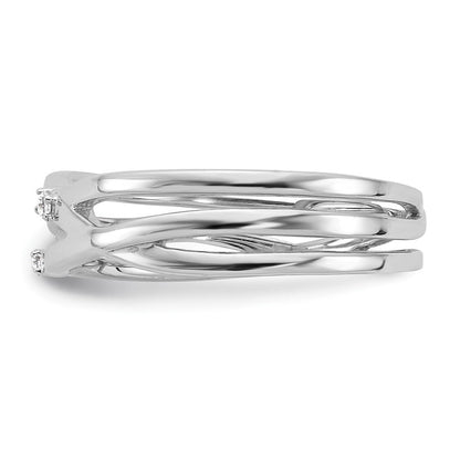 Sterlingsilber Weiß Eis Rhodiniert Diamant Ring