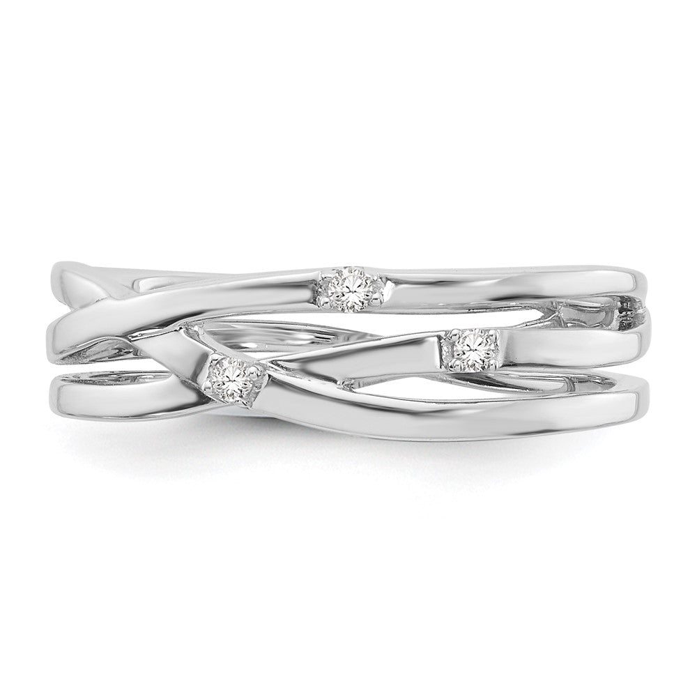 Sterlingsilber Weiß Eis Rhodiniert Diamant Ring