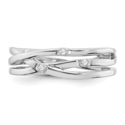 Sterlingsilber Weiß Eis Rhodiniert Diamant Ring