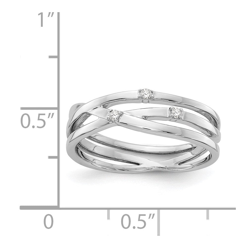 Sterlingsilber Weiß Eis Rhodiniert Diamant Ring