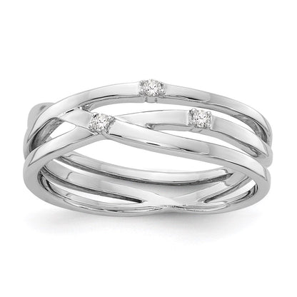 Sterlingsilber Weiß Eis Rhodiniert Diamant Ring