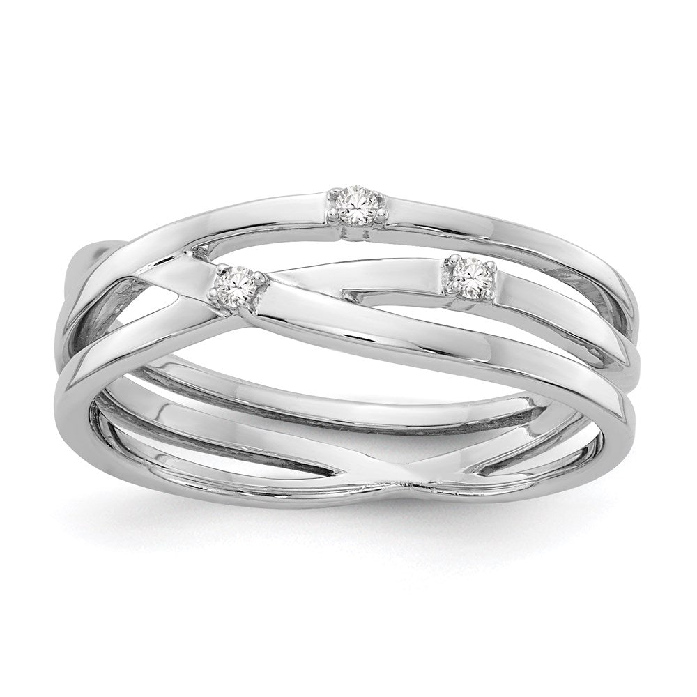 Sterlingsilber Weiß Eis Rhodiniert Diamant Ring